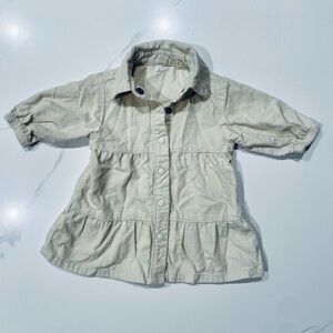 Kids Cream Button-Up Dress